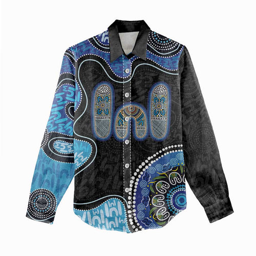 Personalised Aboriginal Art Woman Symbol Women Casual Shirt