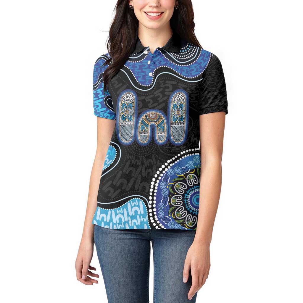 Personalised Aboriginal Art Woman Symbol Women Polo Shirt