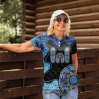 Personalised Aboriginal Art Woman Symbol Women Polo Shirt