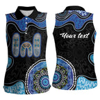Personalised Aboriginal Art Woman Symbol Women Sleeveless Polo Shirt