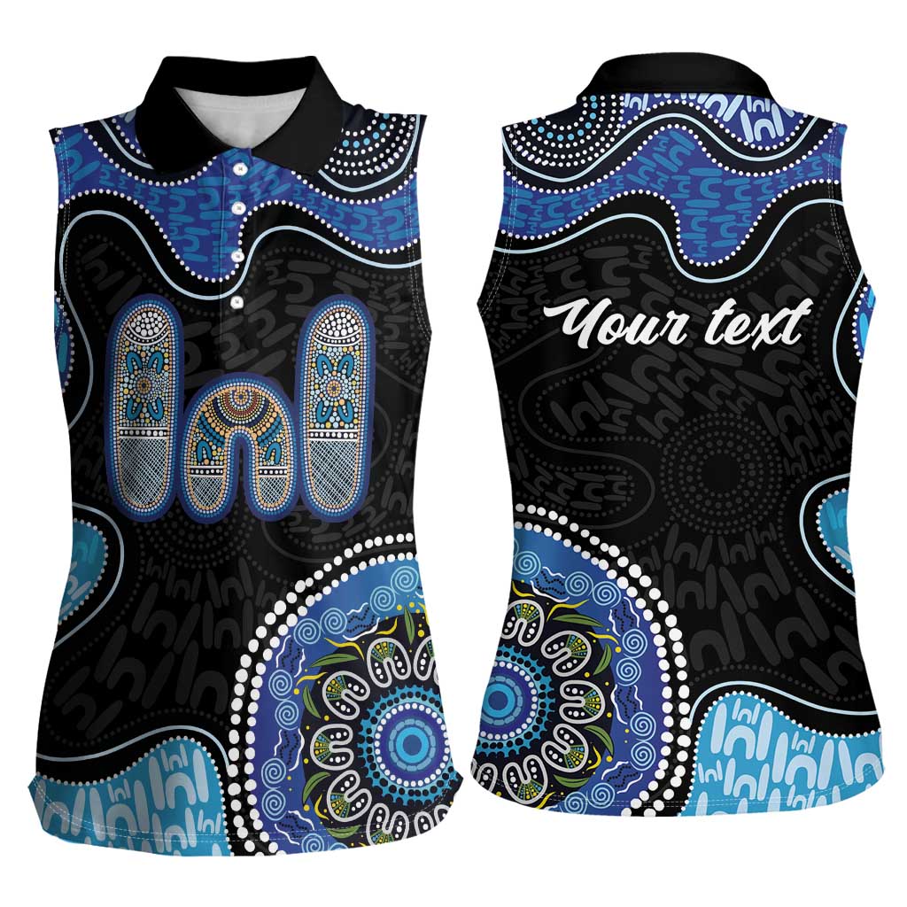 Personalised Aboriginal Art Woman Symbol Women Sleeveless Polo Shirt