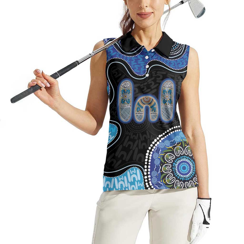Personalised Aboriginal Art Woman Symbol Women Sleeveless Polo Shirt