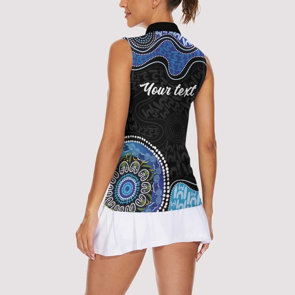 Personalised Aboriginal Art Woman Symbol Women Sleeveless Polo Shirt