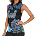 Personalised Aboriginal Art Woman Symbol Women Sleeveless Polo Shirt