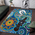 Personalised Aboriginal Platypus Area Rug Torres Strait Islander Dhari Indigenous Dot Art