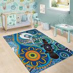 Personalised Aboriginal Platypus Area Rug Torres Strait Islander Dhari Indigenous Dot Art