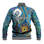 Personalised Aboriginal Platypus Baseball Jacket Torres Strait Islander Dhari Indigenous Dot Art