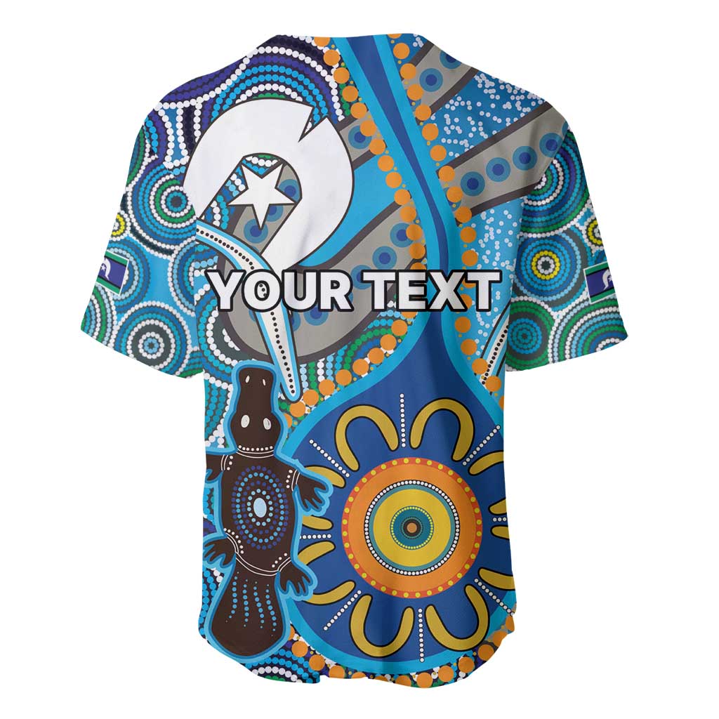 Personalised Aboriginal Platypus Baseball Jersey Torres Strait Islander Dhari Indigenous Dot Art