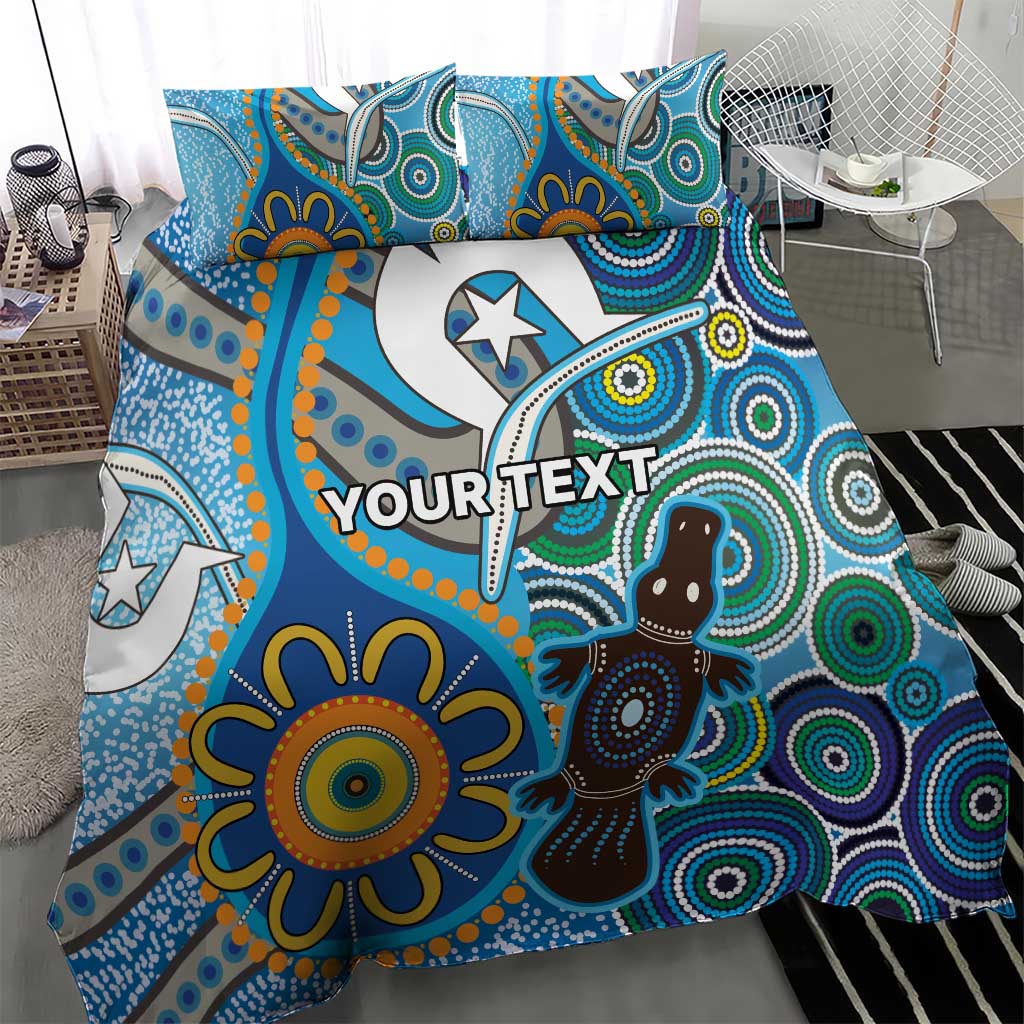 Personalised Aboriginal Platypus Bedding Set Torres Strait Islander Dhari Indigenous Dot Art