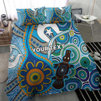 Personalised Aboriginal Platypus Bedding Set Torres Strait Islander Dhari Indigenous Dot Art