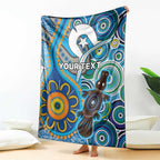 Personalised Aboriginal Platypus Blanket Torres Strait Islander Dhari Indigenous Dot Art