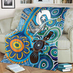 Personalised Aboriginal Platypus Blanket Torres Strait Islander Dhari Indigenous Dot Art
