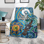 Personalised Aboriginal Platypus Blanket Torres Strait Islander Dhari Indigenous Dot Art