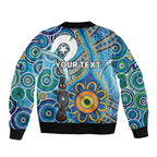 Personalised Aboriginal Platypus Bomber Jacket Torres Strait Islander Dhari Indigenous Dot Art