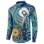 Personalised Aboriginal Platypus Button Sweatshirt Torres Strait Islander Dhari Indigenous Dot Art