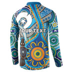 Personalised Aboriginal Platypus Button Sweatshirt Torres Strait Islander Dhari Indigenous Dot Art