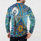 Personalised Aboriginal Platypus Button Sweatshirt Torres Strait Islander Dhari Indigenous Dot Art