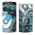 Personalised Aboriginal Platypus 4 in 1 Can Cooler Tumbler Torres Strait Islander Dhari Indigenous Dot Art