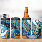 Personalised Aboriginal Platypus 4 in 1 Can Cooler Tumbler Torres Strait Islander Dhari Indigenous Dot Art