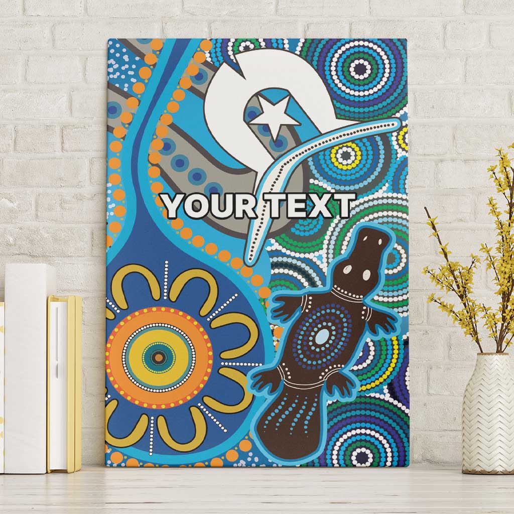 Personalised Aboriginal Platypus Canvas Wall Art Torres Strait Islander Dhari Indigenous Dot Art