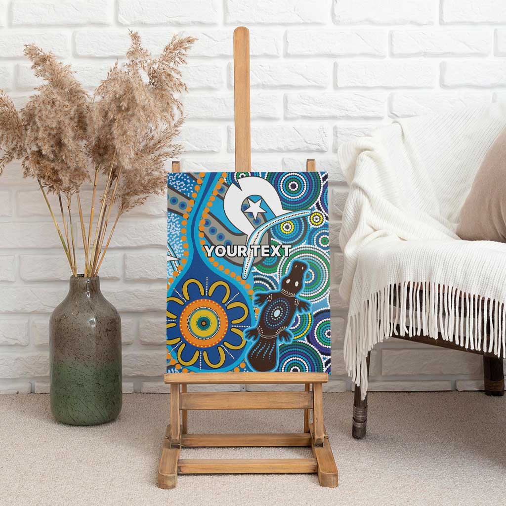 Personalised Aboriginal Platypus Canvas Wall Art Torres Strait Islander Dhari Indigenous Dot Art