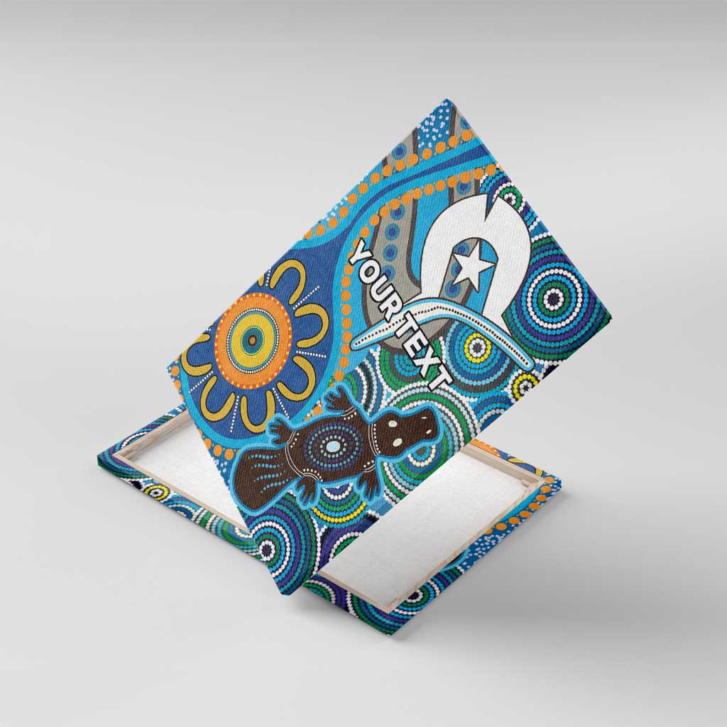 Personalised Aboriginal Platypus Canvas Wall Art Torres Strait Islander Dhari Indigenous Dot Art