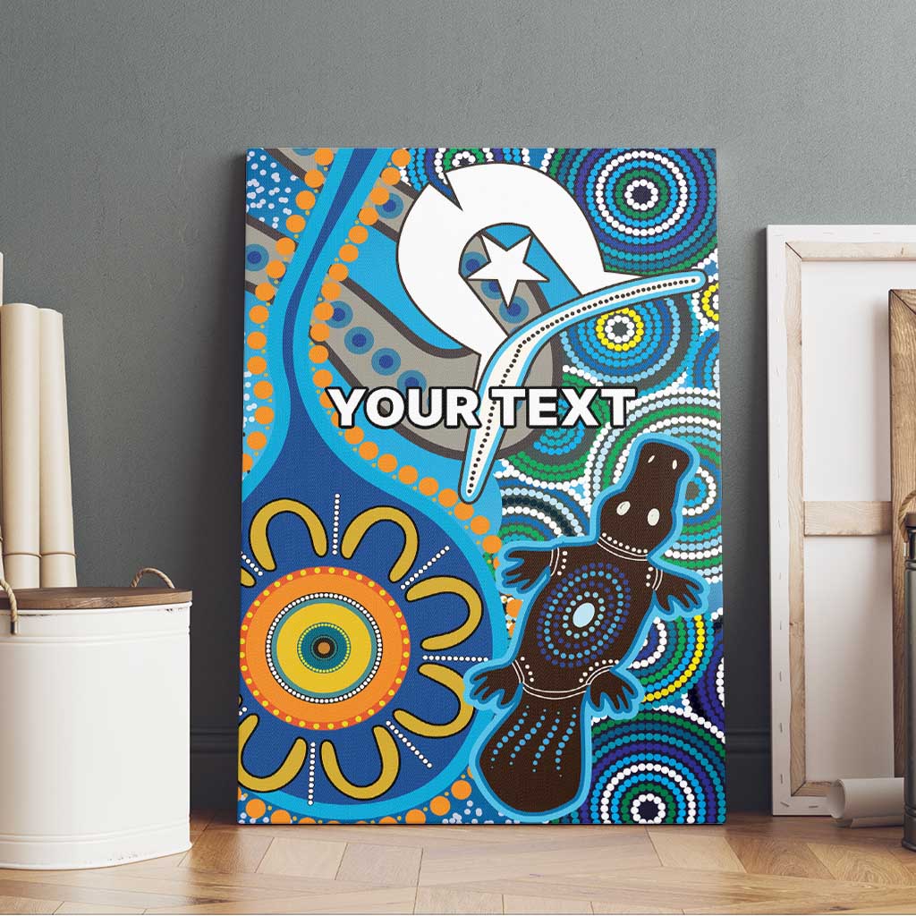 Personalised Aboriginal Platypus Canvas Wall Art Torres Strait Islander Dhari Indigenous Dot Art