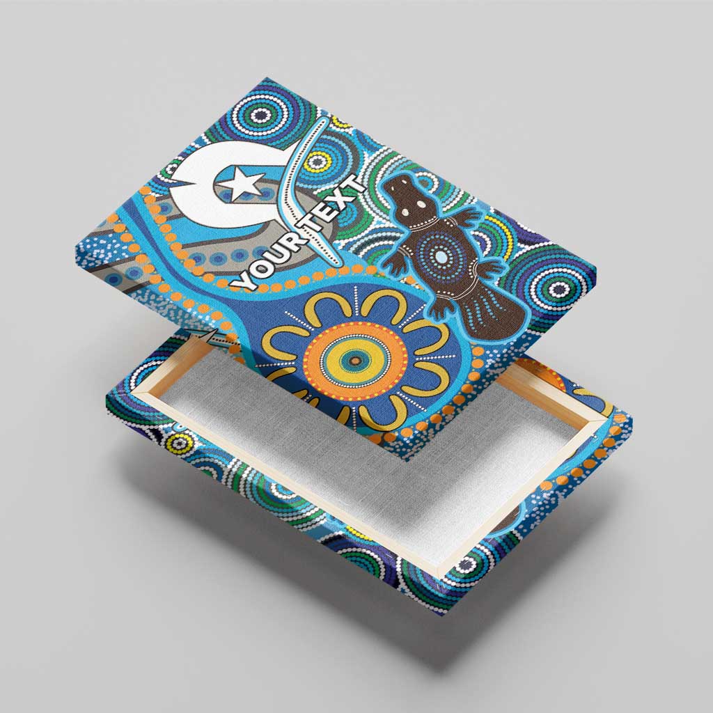 Personalised Aboriginal Platypus Canvas Wall Art Torres Strait Islander Dhari Indigenous Dot Art
