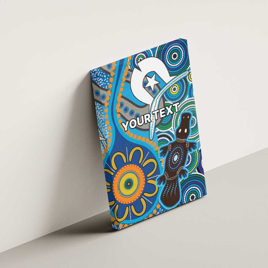 Personalised Aboriginal Platypus Canvas Wall Art Torres Strait Islander Dhari Indigenous Dot Art