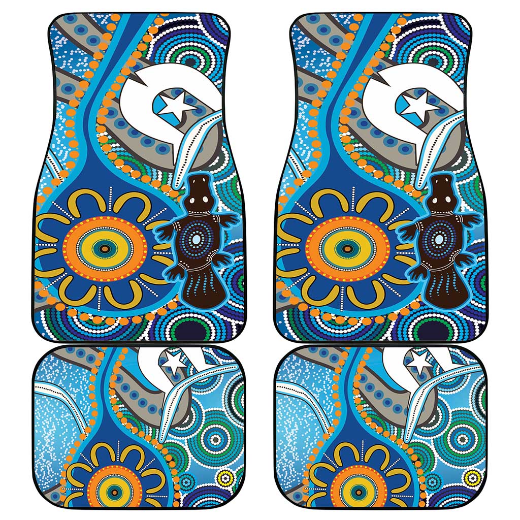 Personalised Aboriginal Platypus Car Mats Torres Strait Islander Dhari Indigenous Dot Art