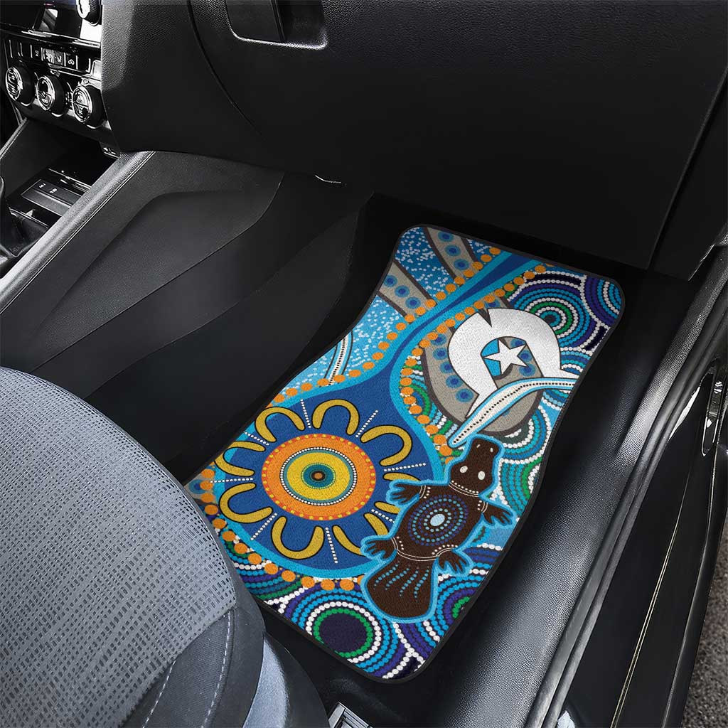 Personalised Aboriginal Platypus Car Mats Torres Strait Islander Dhari Indigenous Dot Art