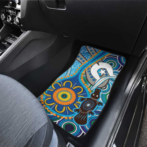 Personalised Aboriginal Platypus Car Mats Torres Strait Islander Dhari Indigenous Dot Art