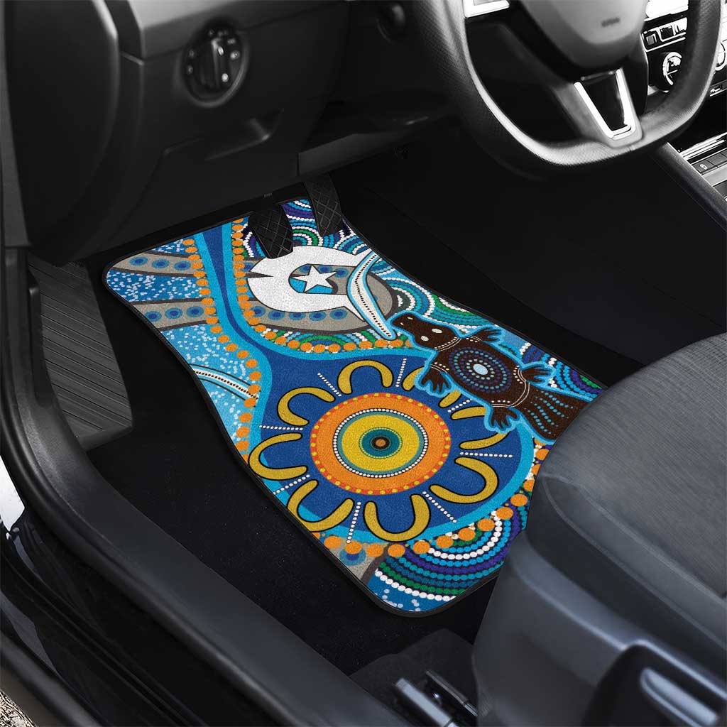 Personalised Aboriginal Platypus Car Mats Torres Strait Islander Dhari Indigenous Dot Art