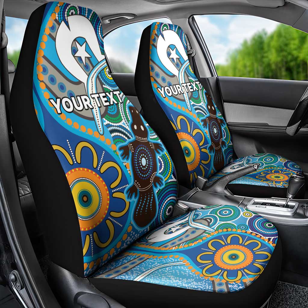 Personalised Aboriginal Platypus Car Seat Cover Torres Strait Islander Dhari Indigenous Dot Art