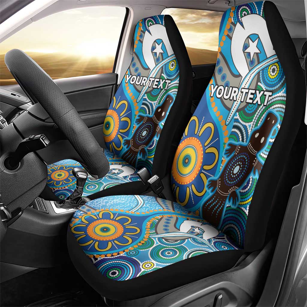 Personalised Aboriginal Platypus Car Seat Cover Torres Strait Islander Dhari Indigenous Dot Art