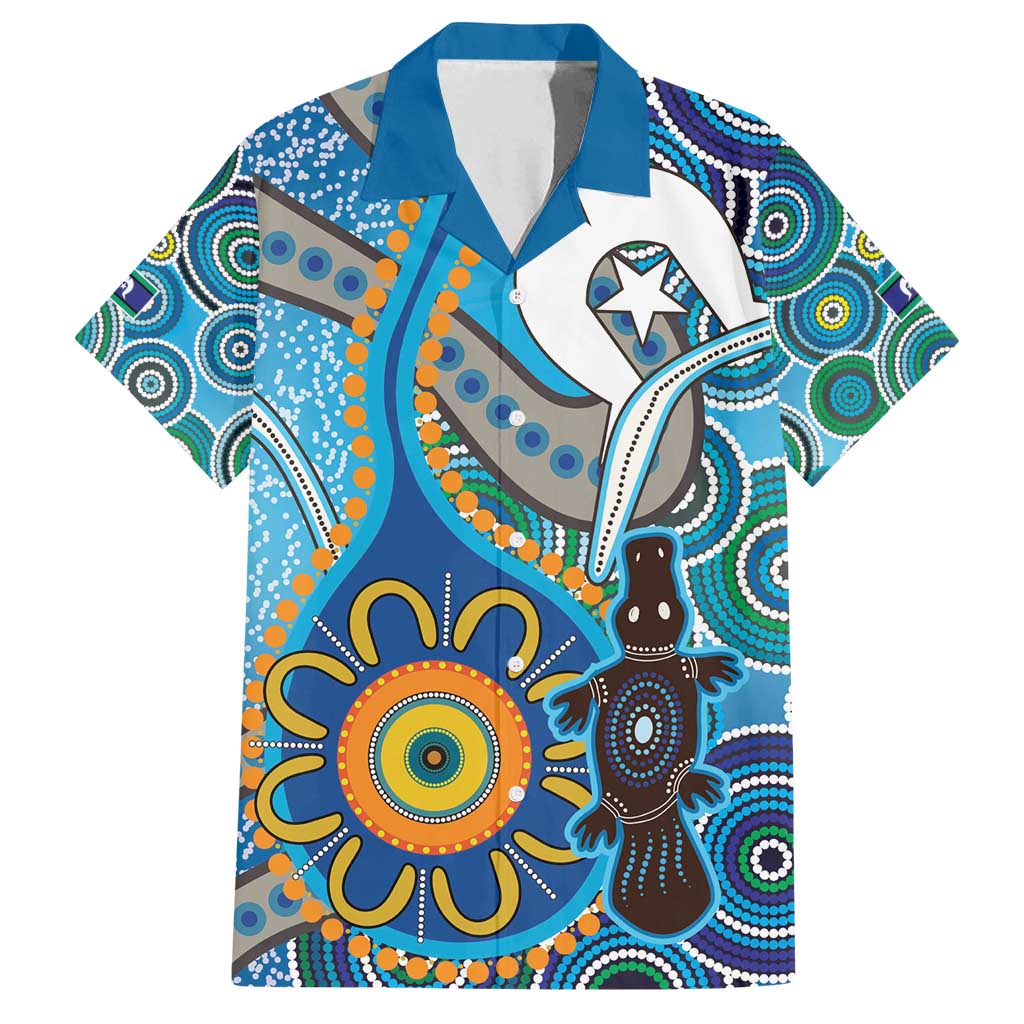 Personalised Aboriginal Platypus Family Matching Long Sleeve Bodycon Dress and Hawaiian Shirt Torres Strait Islander Dhari Indigenous Dot Art