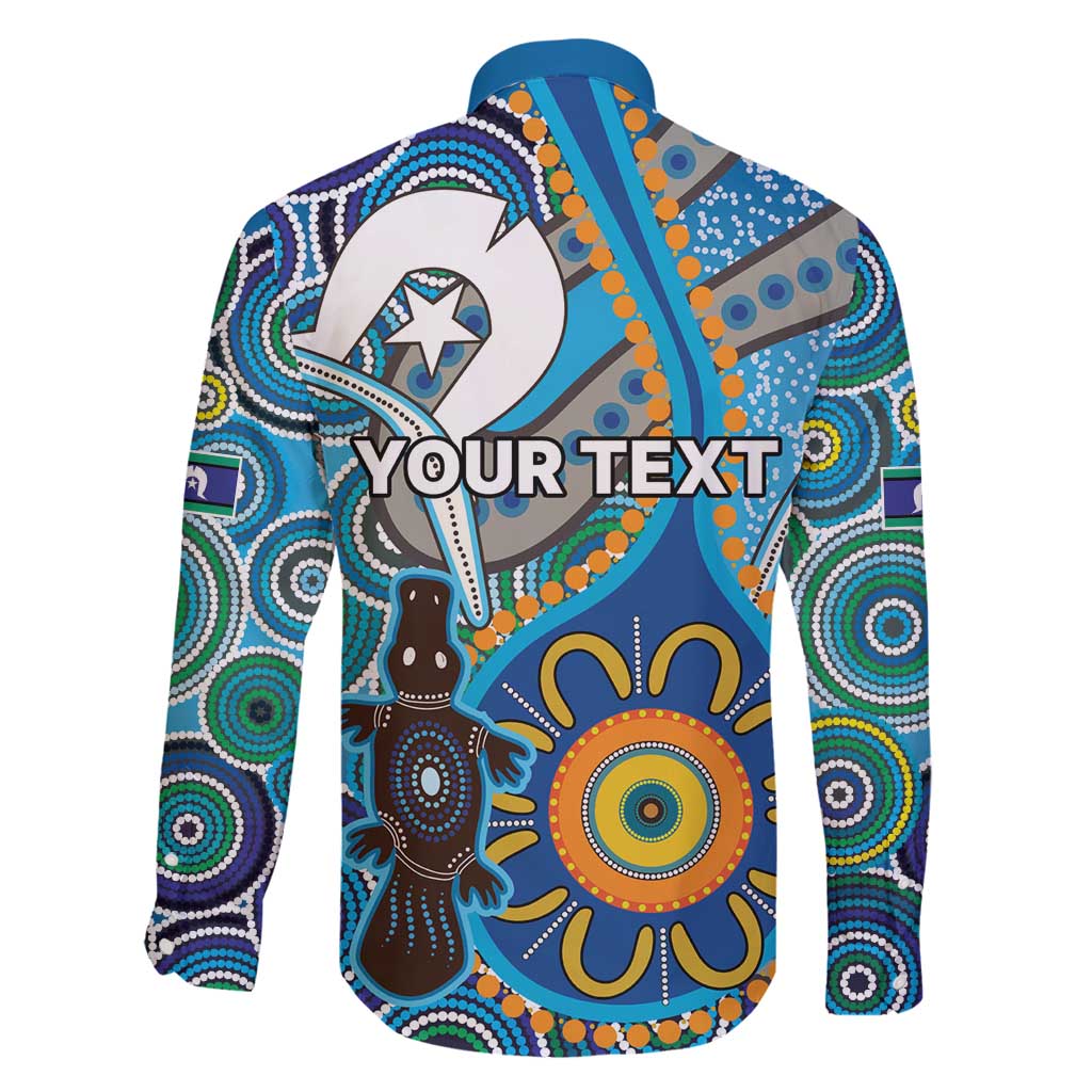 Personalised Aboriginal Platypus Family Matching Long Sleeve Bodycon Dress and Hawaiian Shirt Torres Strait Islander Dhari Indigenous Dot Art