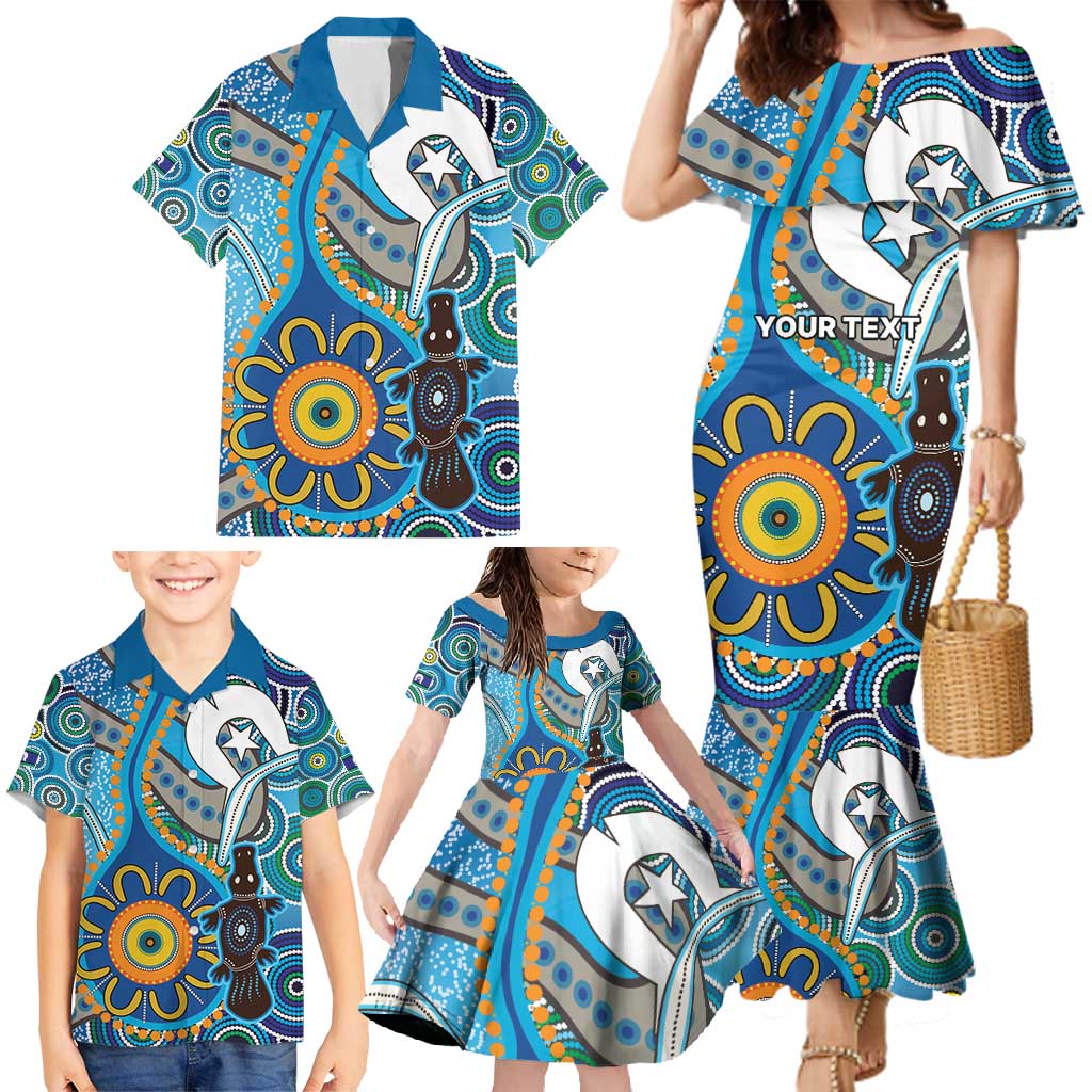 Personalised Aboriginal Platypus Family Matching Mermaid Dress and Hawaiian Shirt Torres Strait Islander Dhari Indigenous Dot Art