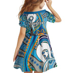 Personalised Aboriginal Platypus Family Matching Off Shoulder Maxi Dress and Hawaiian Shirt Torres Strait Islander Dhari Indigenous Dot Art