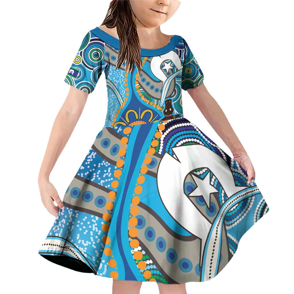 Personalised Aboriginal Platypus Family Matching Off Shoulder Short Dress and Hawaiian Shirt Torres Strait Islander Dhari Indigenous Dot Art