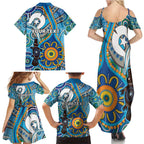 Personalised Aboriginal Platypus Family Matching Summer Maxi Dress and Hawaiian Shirt Torres Strait Islander Dhari Indigenous Dot Art