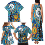 Personalised Aboriginal Platypus Family Matching Tank Maxi Dress and Hawaiian Shirt Torres Strait Islander Dhari Indigenous Dot Art