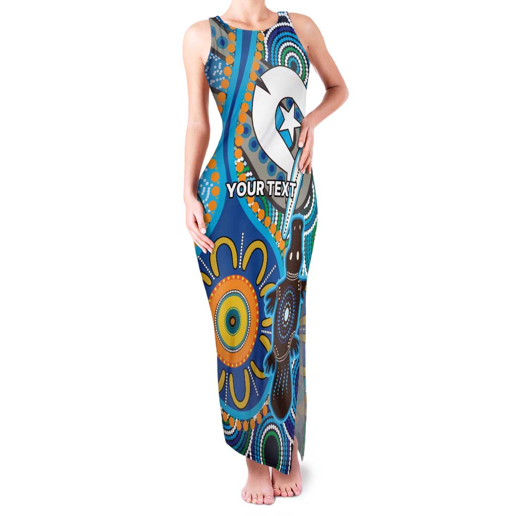 Personalised Aboriginal Platypus Family Matching Tank Maxi Dress and Hawaiian Shirt Torres Strait Islander Dhari Indigenous Dot Art