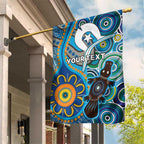 Personalised Aboriginal Platypus Garden Flag Torres Strait Islander Dhari Indigenous Dot Art