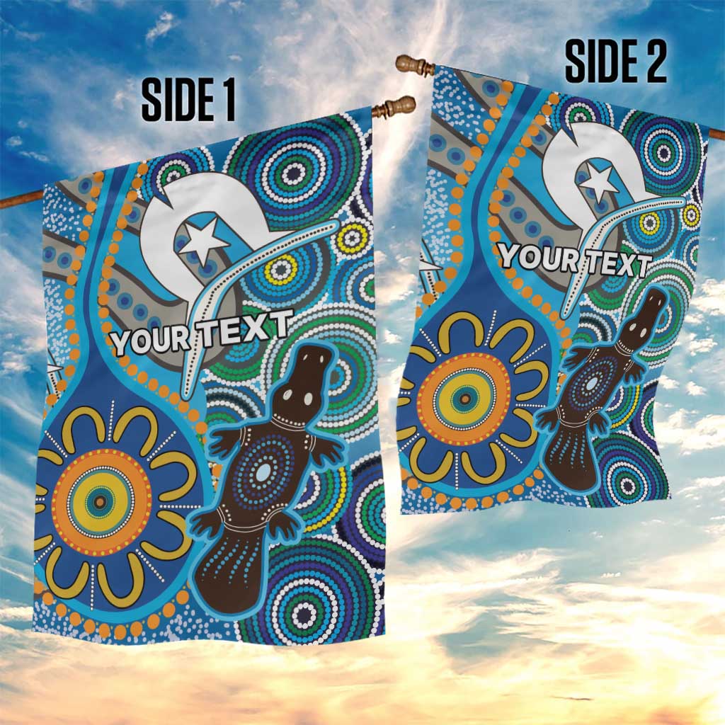 Personalised Aboriginal Platypus Garden Flag Torres Strait Islander Dhari Indigenous Dot Art