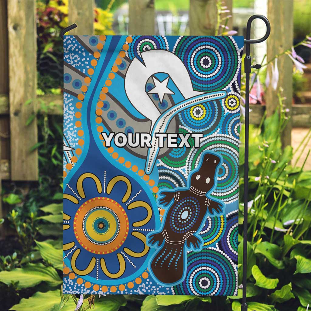 Personalised Aboriginal Platypus Garden Flag Torres Strait Islander Dhari Indigenous Dot Art