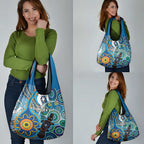 Personalised Aboriginal Platypus Grocery Bag Torres Strait Islander Dhari Indigenous Dot Art