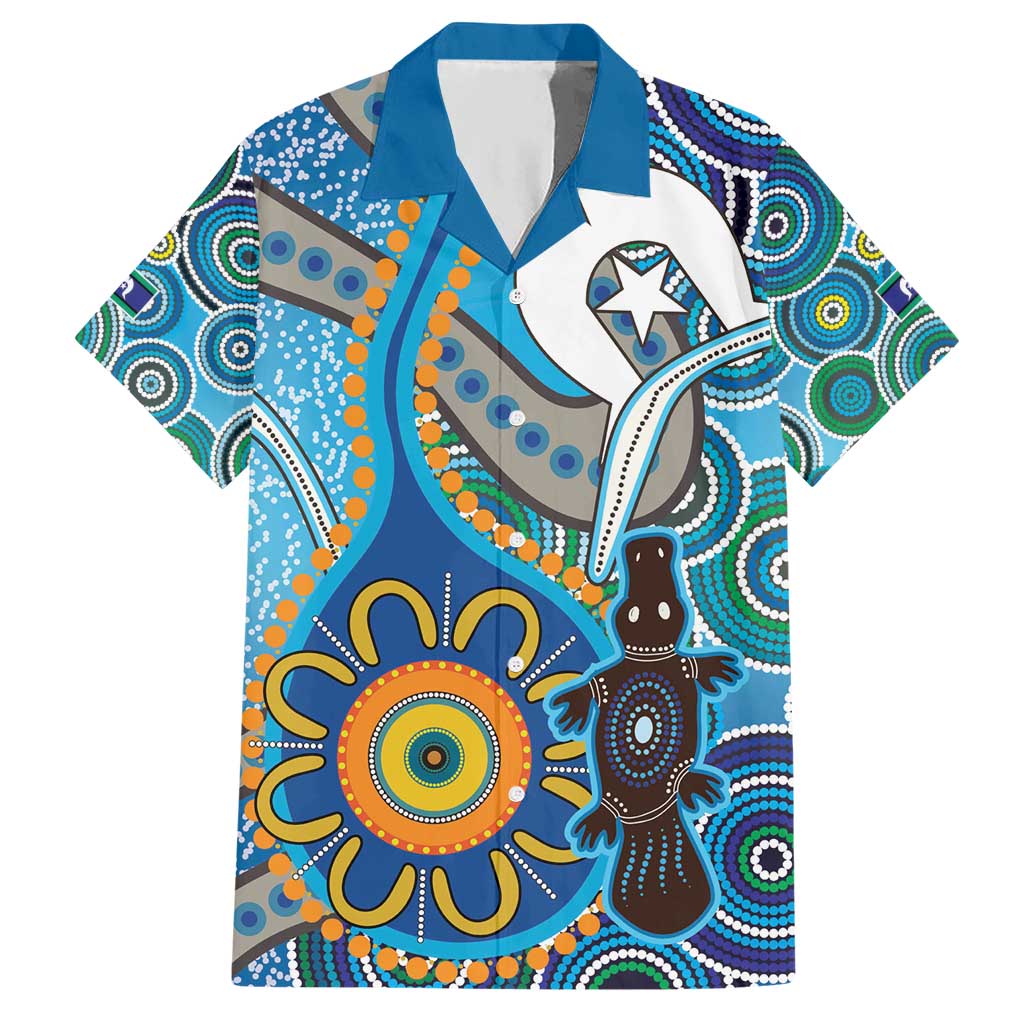 Personalised Aboriginal Platypus Hawaiian Shirt Torres Strait Islander Dhari Indigenous Dot Art