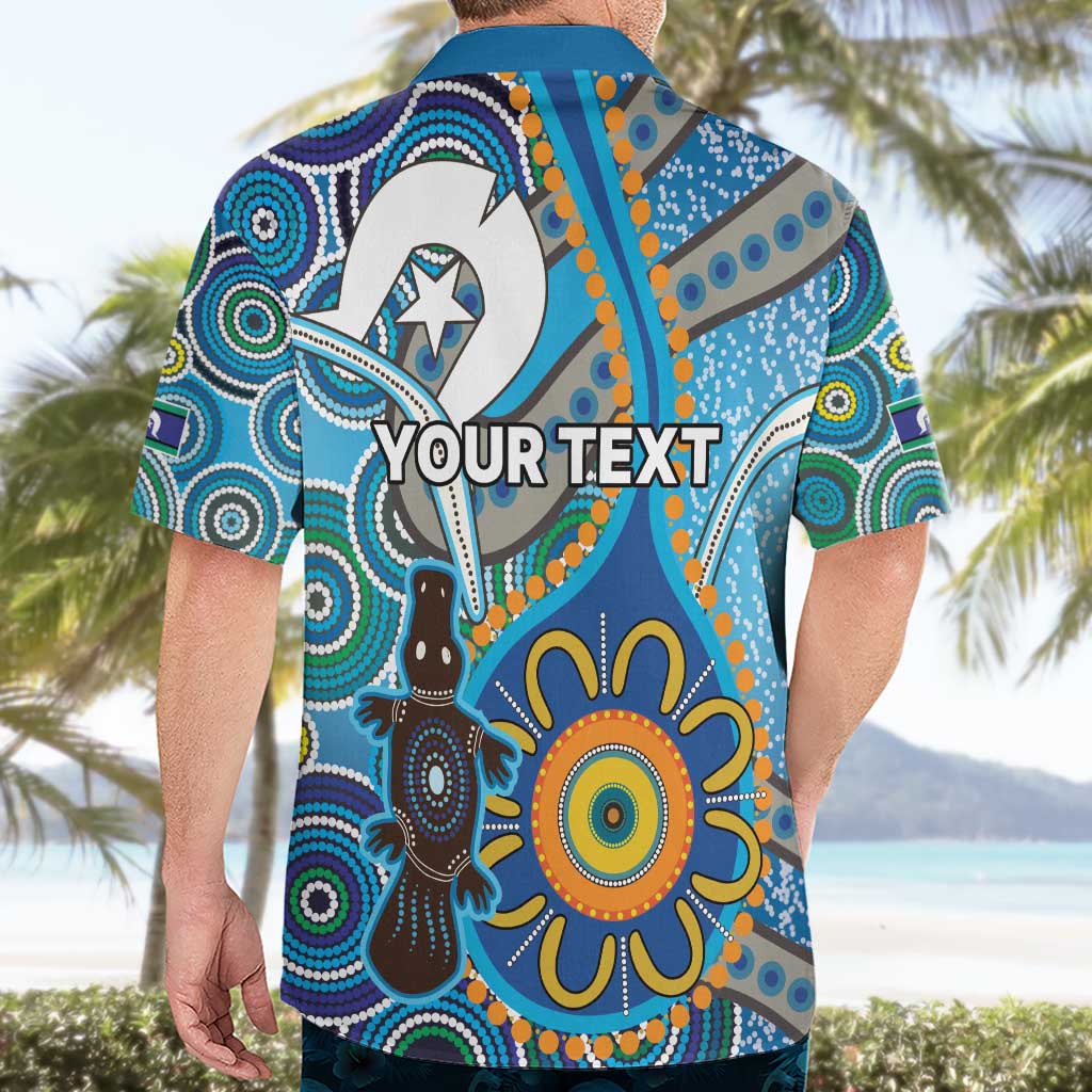 Personalised Aboriginal Platypus Hawaiian Shirt Torres Strait Islander Dhari Indigenous Dot Art