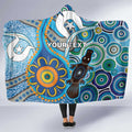 Personalised Aboriginal Platypus Hooded Blanket Torres Strait Islander Dhari Indigenous Dot Art